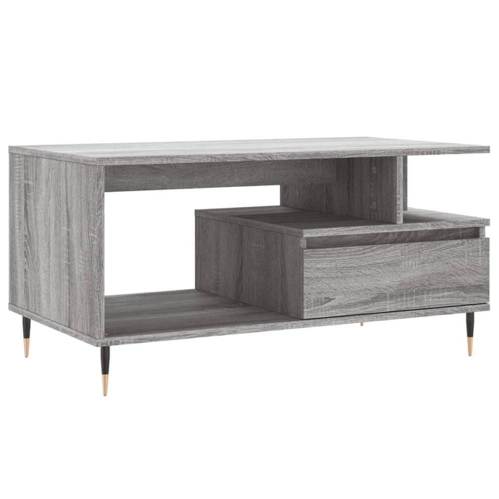 Vidaxl Konferenčný stolík sivý sonoma 90x49x45 cm spracované drevo